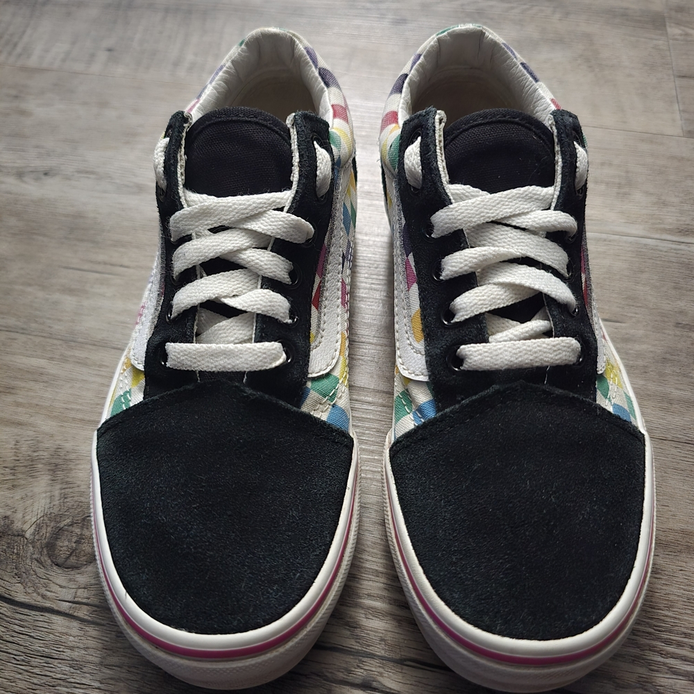 Vans Old Skool Checkered Mulitcolor Skate Shoes Size YOUTH 3 Lace Up - Picture 3 of 10